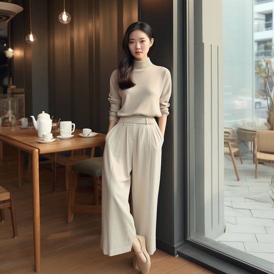 針織衫配什么褲子好看,針織衫搭配全攻略:顯瘦顯高褲裝精選