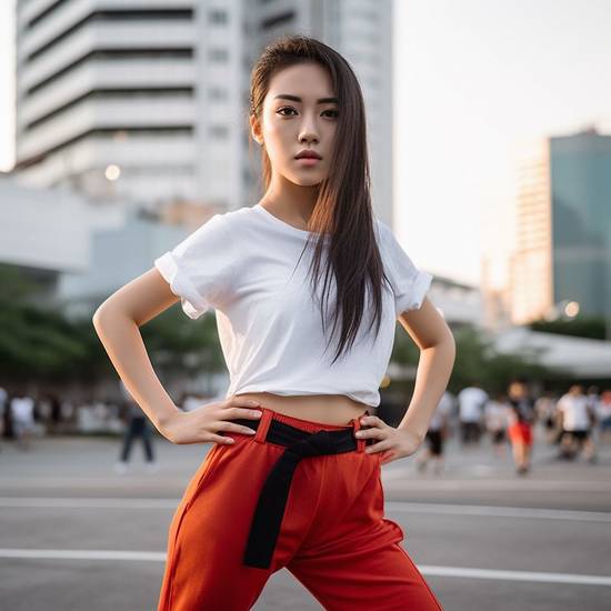 紅色褲子配什么上衣好看，紅色褲子最佳配色方案：白色黑色牛仔藍輕松穿出高級感